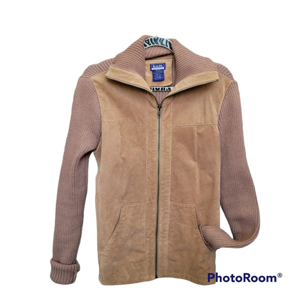 Retro Y2K BUM Leather Knit Shacket